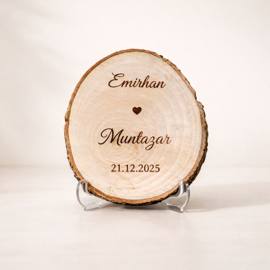 Kişiye Özel İsimli Ahşap Kütük Dekor