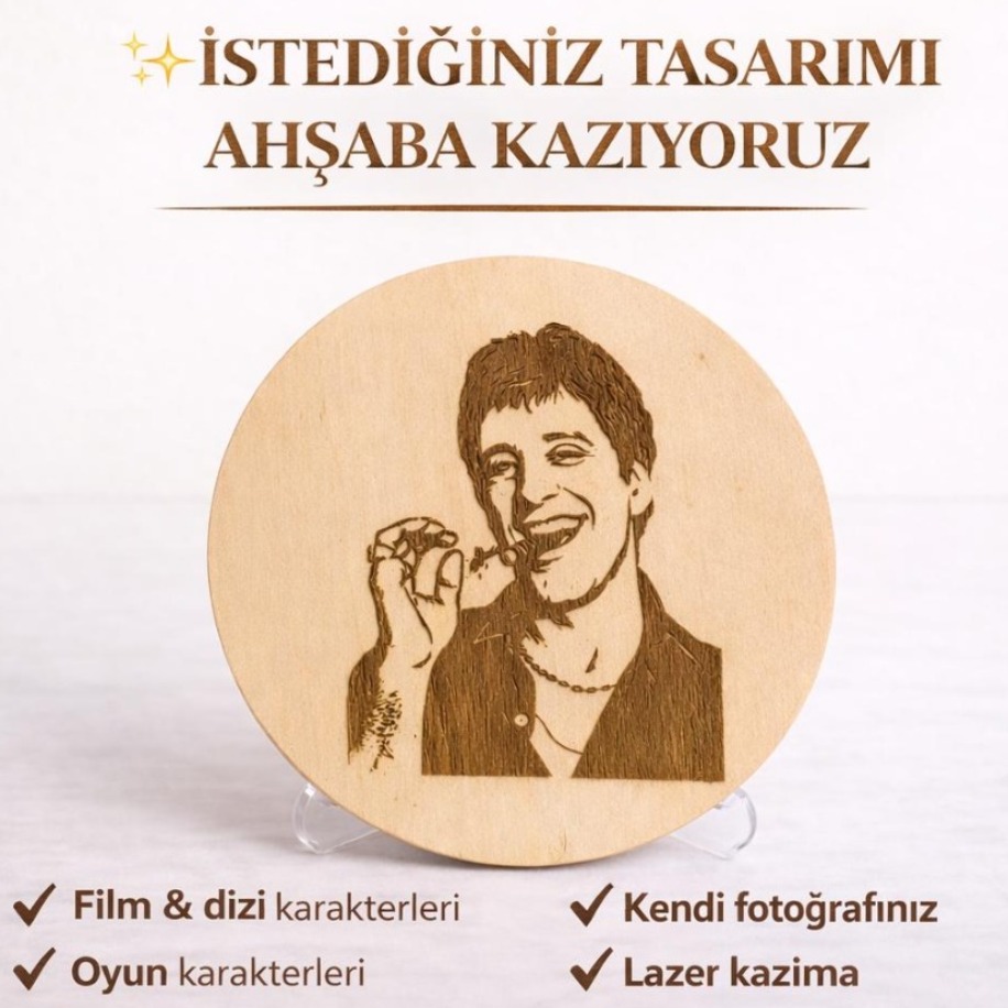 Kişiye Özel Fotoğraf Lazer Kazıma Ahşap Tablo - Modern Ev ve Ofis Dekorasyonu