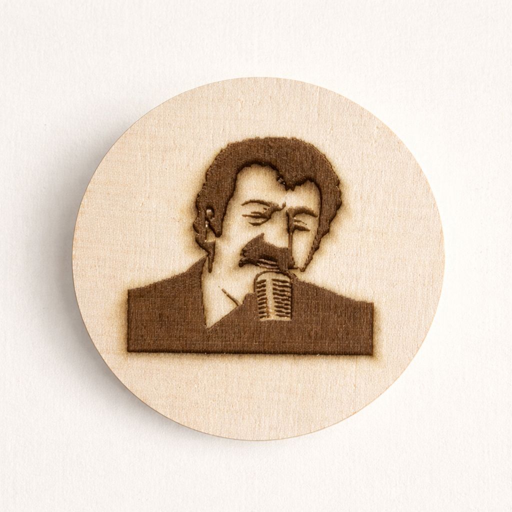 Müslüm Gürses ahşap bardak altlığı - çay kahve sunumluk - kişiye özel